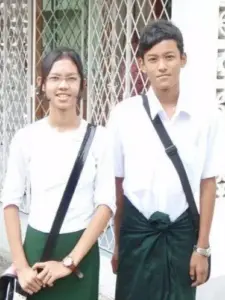 Kevin (right) with his sister in Middle School.